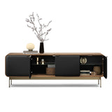 BDI Plume 8079 Quad Wide Media + Storage Cabinet (Natural Walnut, Bronze)