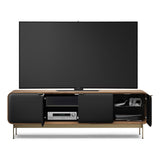 BDI Plume 8079 Quad Wide Media + Storage Cabinet (Natural Walnut, Bronze)
