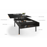 BDI Reveal 1192 Lift Top Coffee Table (Charcoal Stained Ash)