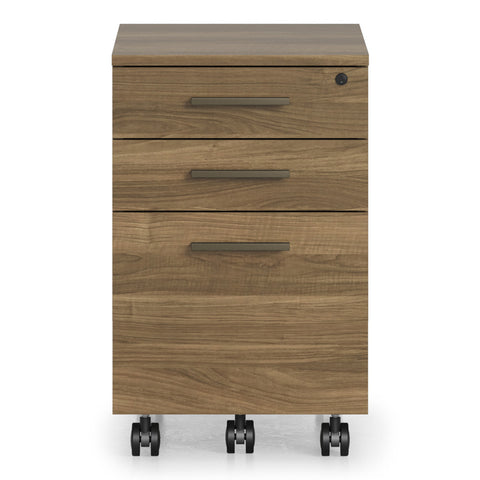 BDI Sequel Studio 6607 Mobile File Pedestal (Neo Walnut, Bronze)