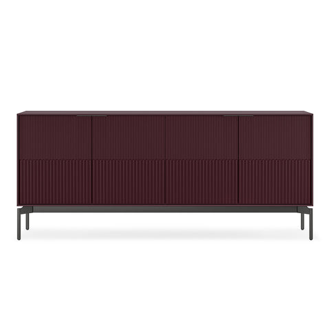 BDI Zig 7649 Storage Credenza (Merlot Finish, Brushed Carbon)