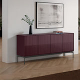 BDI Zig 7649 Storage Credenza (Merlot Finish, Brushed Carbon)