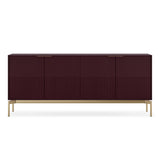 BDI Zig 7649 Storage Credenza (Merlot, Brushed Brass)