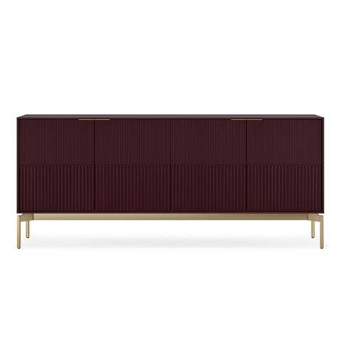 BDI Zig 7649 Storage Credenza (Merlot, Brushed Brass)