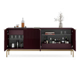 BDI Zig 7649 Storage Credenza (Merlot, Brushed Brass)