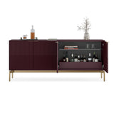 BDI Zig 7649 Storage Credenza (Merlot, Brushed Brass)