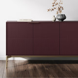 BDI Zig 7649 Storage Credenza (Merlot, Brushed Brass)