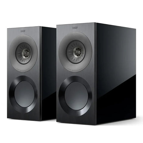 KEF Reference 1 Meta Bookshelf Speaker - Pair (High-Gloss Black/Grey)