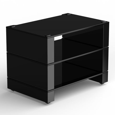 BLOK Stax 2G 3 Shelf Collection Modular Hi-Fi Stand (Black Glass/High Gloss Black)