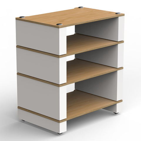 BLOK Stax 2G 4 Shelf Collection Modular Hi-Fi Stand (Natural Ash/Satin White)