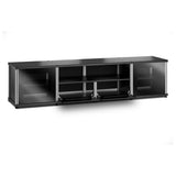 Salamander Designs Synergy 243 Quad AV Cabinet (Black Oak with Black Glass Doors & Aluminum Posts)
