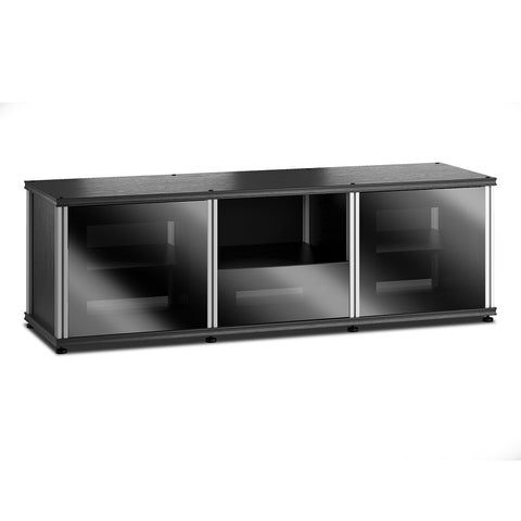 Salamander Designs Synergy 233 Triple AV Cabinet (Black Oak with Black Glass & Aluminum Posts)