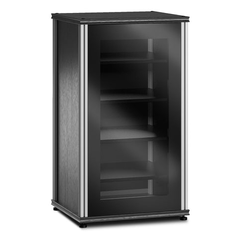 Salamander Designs Synergy 402 AV Cabinet (Black Oak with Black Glass Doors & Aluminum Posts)
