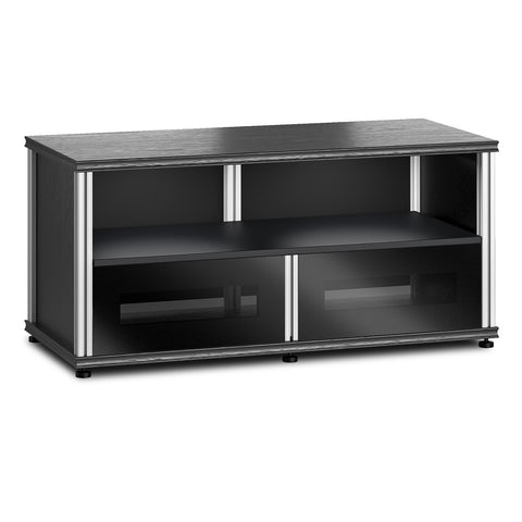 Salamander Designs Synergy 223 Twin AV Cabinet (Black Oak with Black Glass & Aluminum Posts)