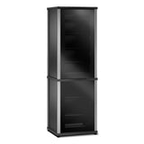 Salamander Designs Synergy 703 Single AV Cabinet (Black Oak with Black Glass Doors & Aluminum Posts)