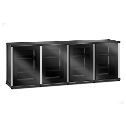 Salamander Designs Synergy 347 Quad AV Cabinet (Black Oak with Black Glass Doors & Aluminum Posts)