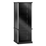 Salamander Designs Synergy 603 Single AV Cabinet (BlackOak with Black Glass & Aluminum Posts)