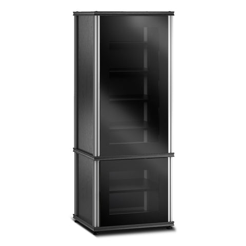 Salamander Designs Synergy 603 Single AV Cabinet (BlackOak with Black Glass & Aluminum Posts)