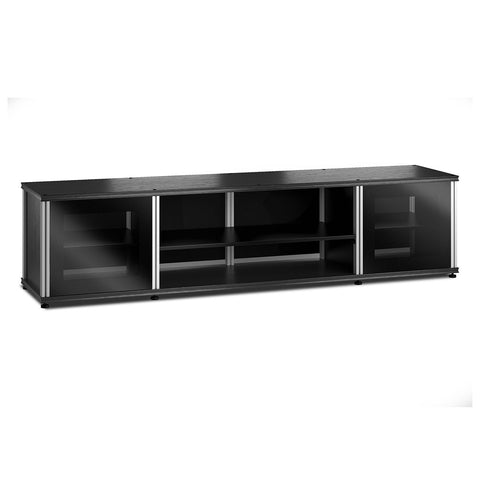 Salamander Designs Synergy 248 Quad AV Cabinet (Black Oak with Black Glass Doors & Aluminum Posts)