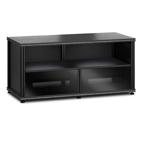 Salamander Designs Synergy 223 Twin AV Cabinet (Black Oak with Black Glass & Black Posts)