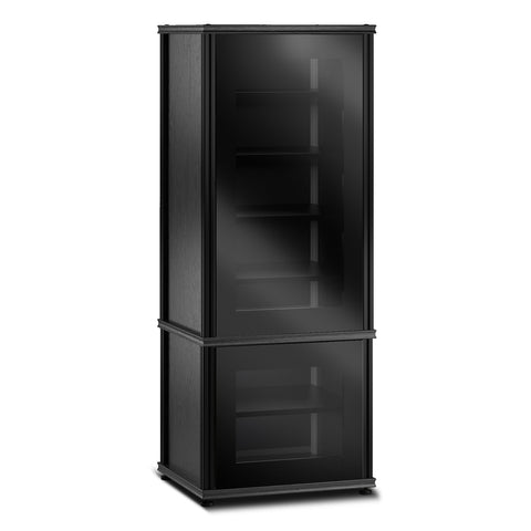 Salamander Designs Synergy 603 Single AV Cabinet (Black Oak with Black Glass & Black Posts)