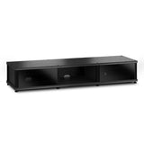 Salamander Designs Synergy 131 Triple AV Cabinet (Black Oak with Black Glass Doors & Black Posts)