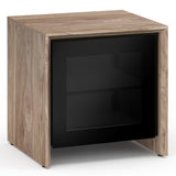 Salamander Designs Chameleon Collection Barcelona 217 AV Cabinet (Natural Walnut with Black Glass Doors)