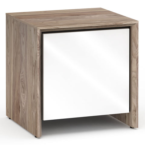 Salamander Designs Chameleon Collection Barcelona 217 AV Cabinet (Natural Walnut with Gloss White Doors)