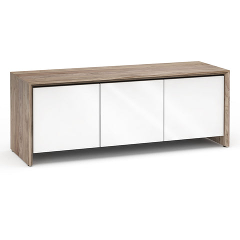 Salamander Designs Chameleon Collection Barcelona 237 Triple AV Cabinet (Natural Walnut with Gloss White Doors)