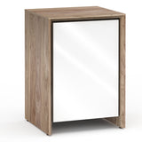 Salamander Designs Chameleon Collection Barcelona 317 Single Audio Cabinet (Natural Walnut with Gloss White Doors)