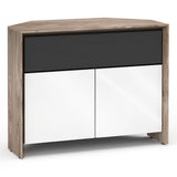 Salamander Designs Chameleon Collection Barcelona 329 Twin Corner Cabinet (Natural Walnut with Gloss White Doors)