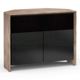 Salamander Designs Chameleon Collection Barcelona 329 Twin Corner Cabinet (Natural Walnut with Black Glass Doors)