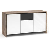 Salamander Designs Chameleon Collection Barcelona 336 Triple Speaker Integrated Cabinet (Natural Walnut with Gloss White Doors)