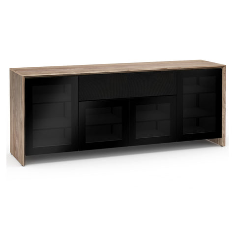 Salamander Designs Chameleon Collection Barcelona 345 Quad Speaker Integrated AV Cabinet (Natural Walnut with Black Glass Doors)