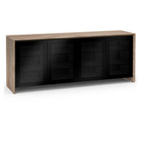Salamander Designs Chameleon Collection Barcelona 347 Quad AV Cabinet (Natural Walnut with Black Glass Doors)