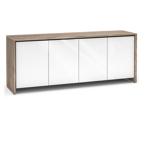 Salamander Designs Chameleon Collection Barcelona 347 Quad AV Cabinet (Natural Walnut with Gloss White Doors)