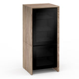 Salamander Designs Chameleon Collection Barcelona 517 Single Audio Cabinet (Natural Walnut with Black Glass Doors)