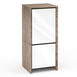 Salamander Designs Chameleon Collection Barcelona 517 Single Rack Mount AV Cabinet (Natural Walnut with Gloss White Doors)