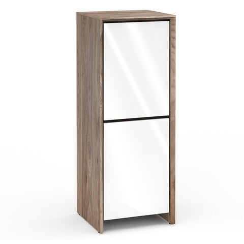 Salamander Designs Chameleon Collection Barcelona 617 Single Audio Cabinet (Natural Walnut with Gloss White Doors)