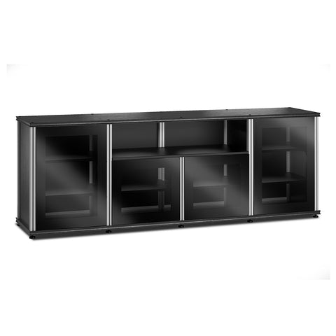 Salamander Designs Synergy 345 Quad AV Cabinet (Black Oak with Black Glass & Aluminum Posts)