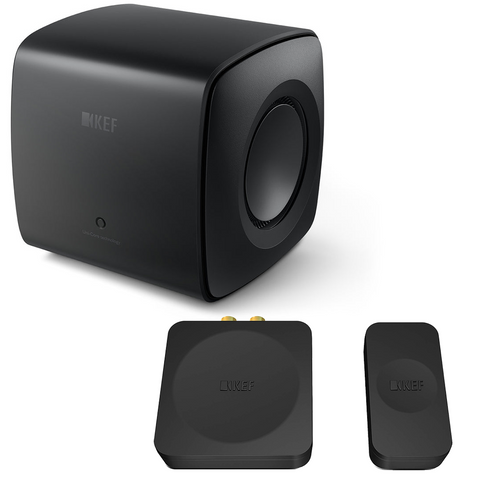 KEF KC62 Uni-Core Force Cancelling Subwoofer Bundle with KW1 Wireless Subwoofer Adapter Kit