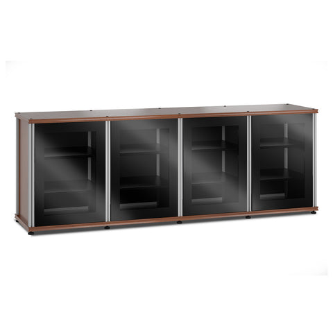 Salamander Designs Synergy 347 Quad AV Cabinet (American Cherry with Black Glass Doors & Aluminum Posts)