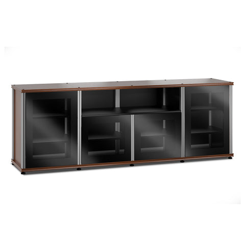 Salamander Designs Synergy 345 Quad AV Cabinet (American Cherry with Black Glass & Aluminum Posts)