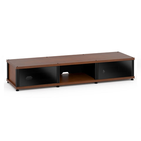 Salamander Designs Synergy 131 Triple AV Cabinet (American Cherry with Black Glass Doors & Black Posts)