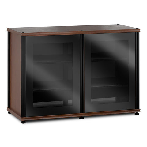 Salamander Designs Synergy 323 Twin AV Cabinet (American Cherry with Black Glass & Black Posts)