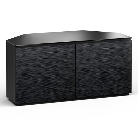 Salamander Designs Chameleon Collection Chicago 221 Twin Corner AV Cabinet (Textured Black Oak with Black Glass Top)