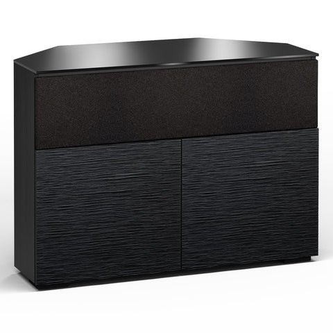 Salamander Designs Chameleon Collection Chicago 329 Twin Speaker Integrated Corner AV Cabinet (Textured Black Oak with Black Glass Top)