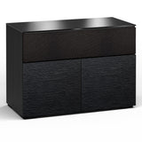 Salamander Designs Chameleon Collection Chicago 329 Twin Speaker Integrated Cabinet (Textured Black Oak with Black Glass Top)