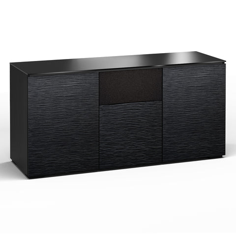 Salamander Designs Chameleon Collection Chicago 336 Triple Speaker Integrated Cabinet (Textured Black Oak with Black Glass Top)