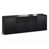 Salamander Designs Chameleon Collection Chicago 345 Quad Speaker Integrated Cabinet (Textured Black Oak with Black Glass Top)